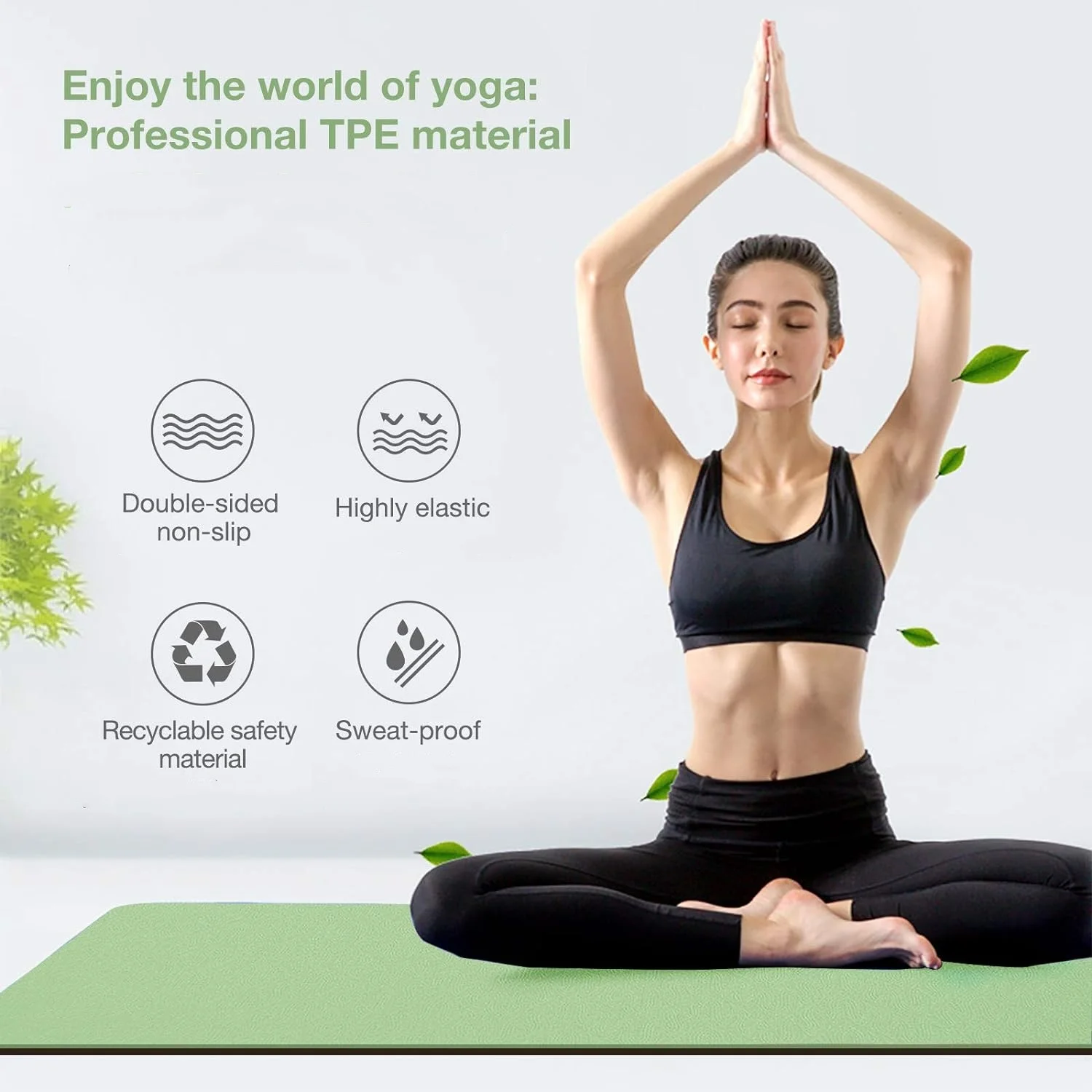 Home Gym Furniture - เสื่อโยคะ TPE เป็นมิตรกับสิ่งแวดล้อม ไม่มีกลิ่น ยืดหยุ่น กันน้ํา