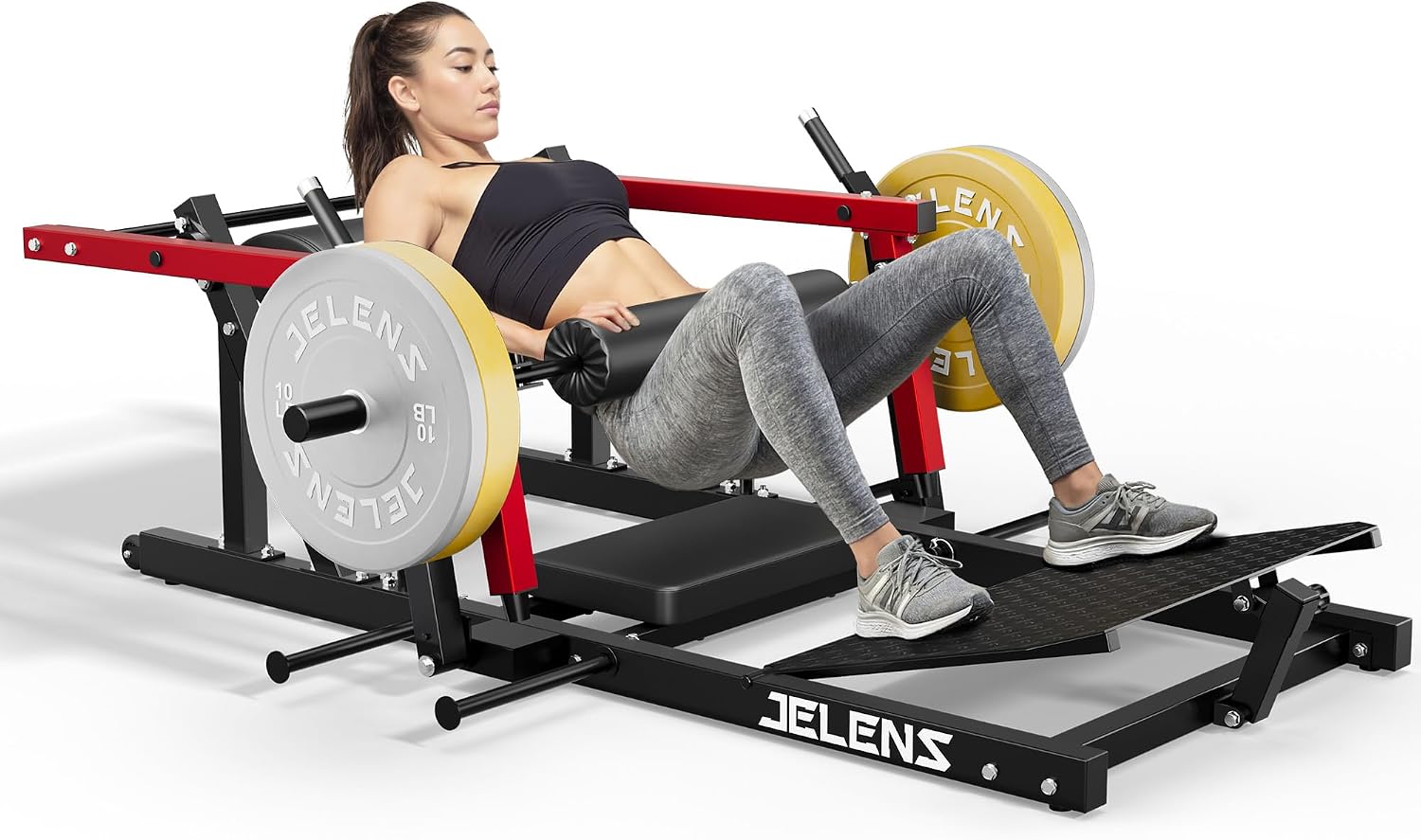 Home Gym Hip Thrust Machine - เครื่องบริหารกล้ามเนื้อสะโพกและสะโพกหลังแบบวางแผ่นน้ำหนัก สำหรับออกกำลังกายที่บ้าน