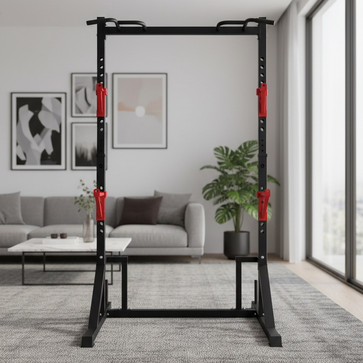 แร็คปรับระดับได้พร้อมบาร์ดึงข้ - Squat Rack Power บทวิจารณ์และราคา