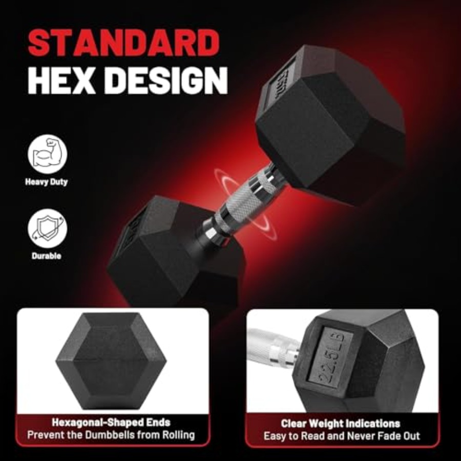 ชุดดัมเบลหกเหลี่ยมพร้อมชั้นวาง - Hex Dumbbell Set บทวิจารณ์และราคา