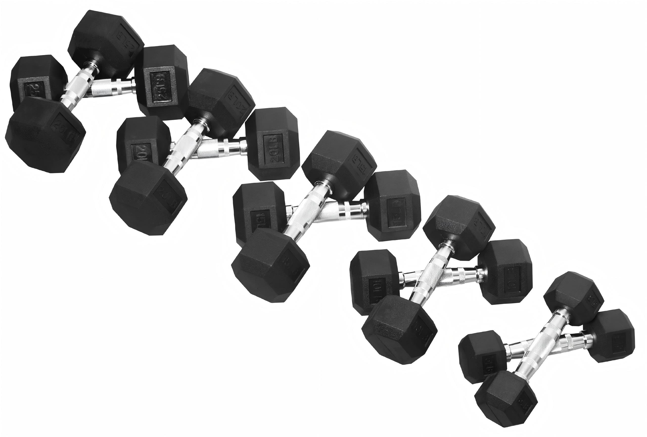 ดัมเบลหุ้มยางคุณภาพสูง 5 ปอนด์ - Hex Dumbbell Set บทวิจารณ์และราคา